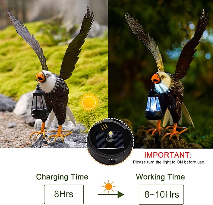 Nacome Metal Bald Eagle Large Outdoor Statues,Yard Decorations Outdoor Garden Sculptures & Statues,Garden Gifts