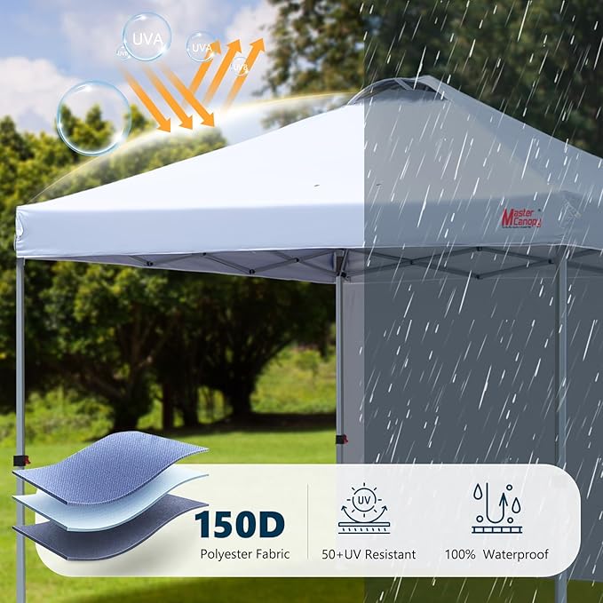 MASTERCANOPY Durable Pop-up Canopy Tent with 1 Sidewall (10'x10',White)