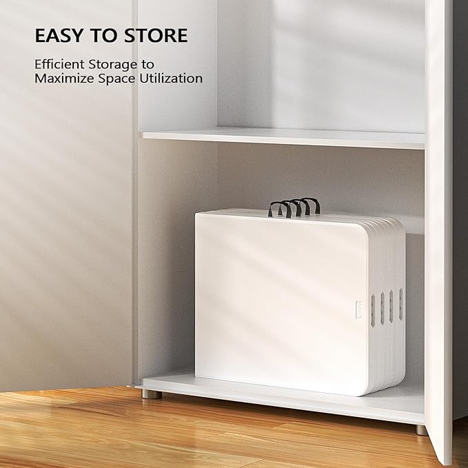 VINGLI 8 Foot Plastic Folding Table Portable Long Table for Indoor Outdoor Use Rectangular with Carrying Handle,White