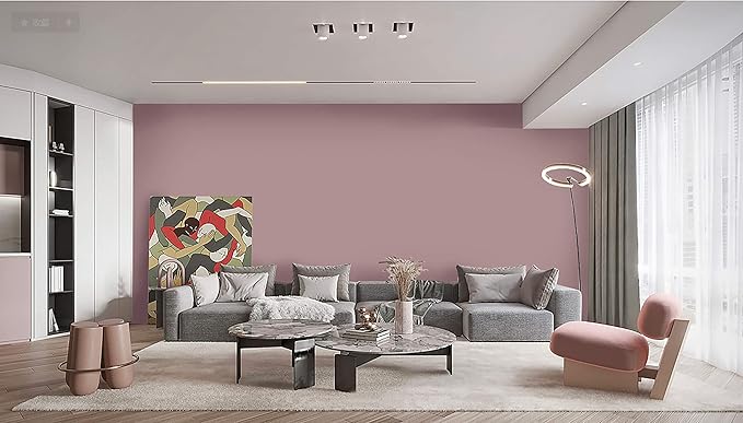 Dimoon 110''x17.7'' Pink Peel and Stick Wallpaper Contact Paper Modern Self Adhesive Wall Paper Removable Renter Friendly Textured Solid Color Shelf Cabinet Vinyl Roll (110''x17.7'',Grey Pink)