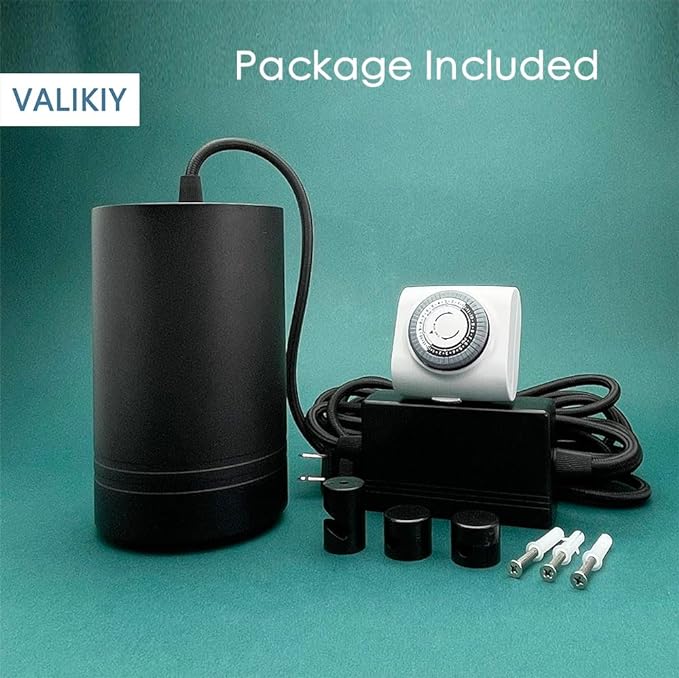 Hanging Grow Light 40W Large, Full Spectrum Warm White Color, with Timer, Plug-in Pendant Grow Lights with 15FT Fabric Power Cord, Decorative Light for Indoor Plants, Flowers