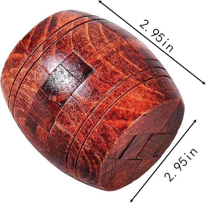 Ahyuan Handmade Powder Barrel Wooden Puzzles for Adults an Interlocking 3D Brain Teaser Puzzles for Adults Hidden Passage Works on a Classic Mechanical Puzzle Concept (Rosewood)