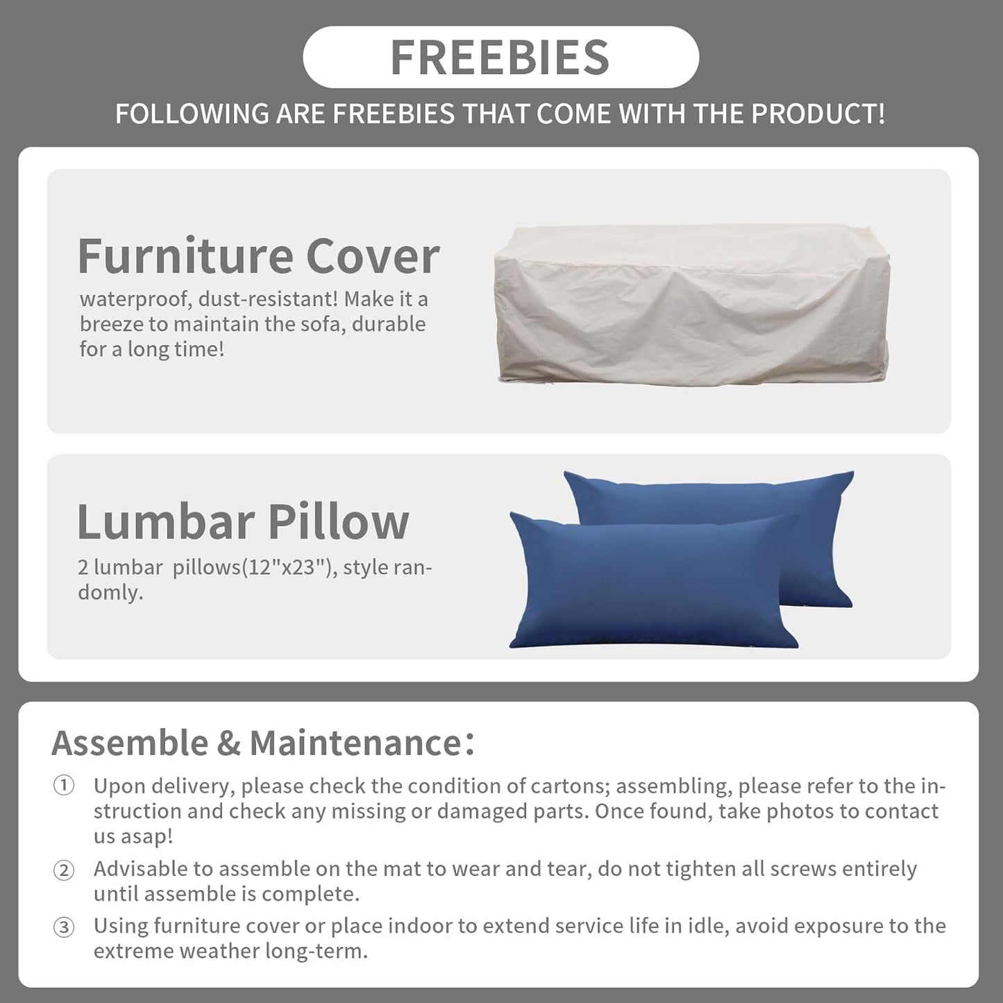 Rattaner Outdoor Furniture Outdoor Couch Patio Furniture 3-seat Sofa Deep Seat Hight Backrest with Waterproof Cover and Anti-Slip Cushions, Navy Blue