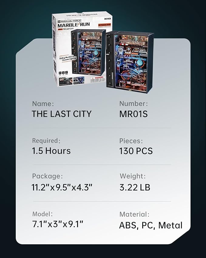 ROKR Marble Run Model Building Kit, 3D Puzzles for Adults, DIY Miniature Kit, Ideal Gift for Men and Women