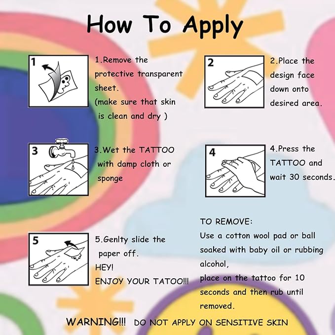 Glitter Groovy 70s Temporary Tattoos for Kids - 74 Individually Sheets Glitter Retro Flower Power, Smiley Decorations Tattoos Stickers for Boys Girls Party Supplies