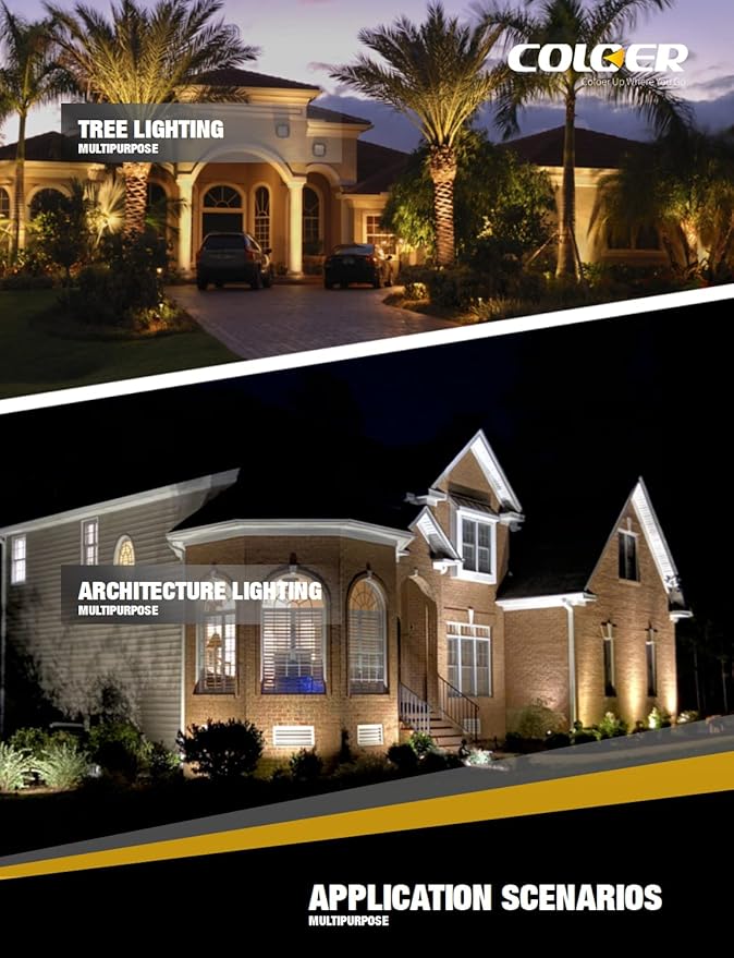 COLOER Die-cast Brass Landscape Spotlights Outdoor, 12V AC/DC Low Voltage Christmas Landscape Lighting Fixture, IP65 Waterproof Garden Patio Trees Directional Spot Uplight(102B,1-Pack Without Bulb)