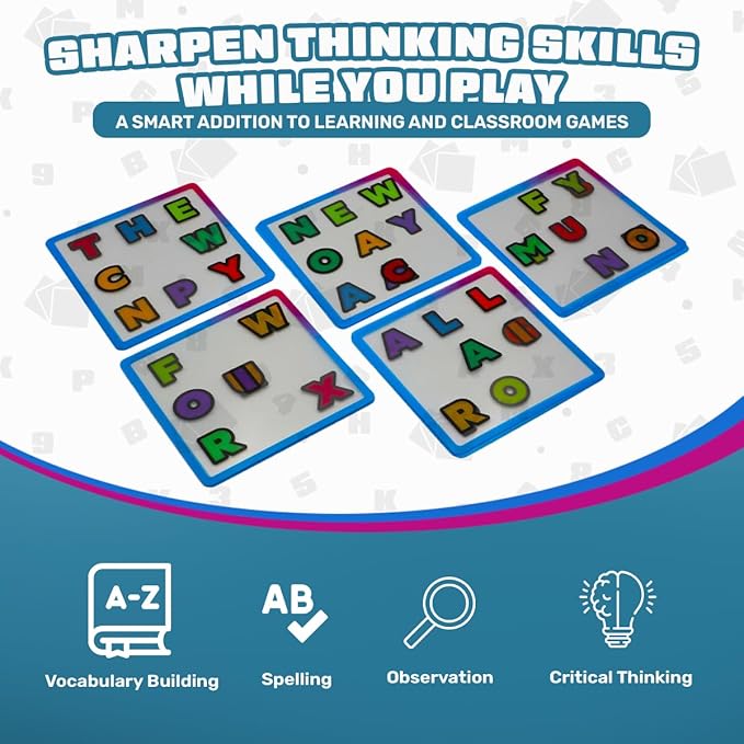 – Fast-Paced Transparent Word Card Game for Adults & Teens, Educational & Fun Travel Games for Road Trips, Party and Family Games for Kids & Adults Game Night Fun, 2–6 Players, Ages 8+