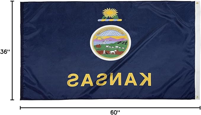 FlagSource Kansas Nylon State Flag, Made in the USA, 3x5'