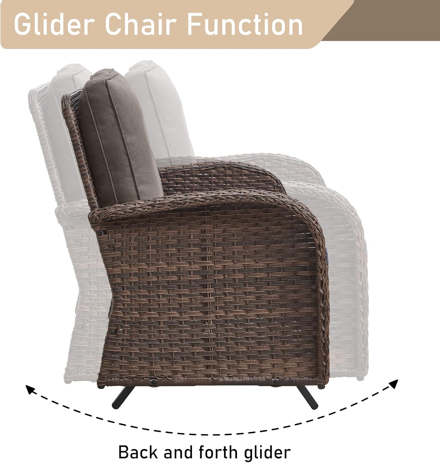 HUMMUH Patio Furniture 7-Piece PE Wicker Outdoor Conversation Set,All-Weather Swivel and Rocking Chairs,Glider Loveseat,Coffee Tables for Backyard,Poolside,Deck