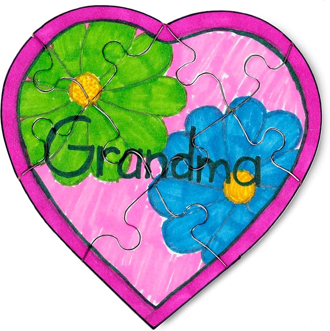 Hygloss 12 Blank Heart Puzzles – 6 x 8 Inches – Ideal for Valentine’s Day Crafts – Write, Draw, and Decorate – 8 Pieces Each