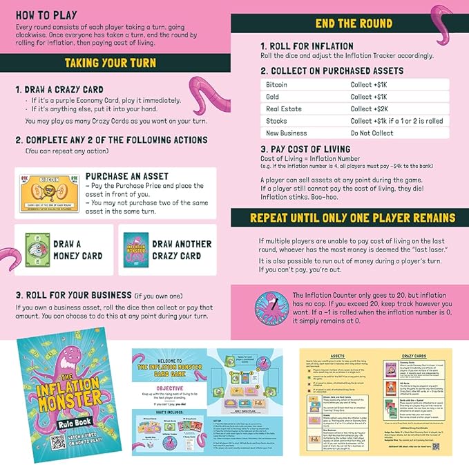 ANGEL STUDIOS Inflation Monster Card Game | Educational Card Game for Kids Ages 8+ | Family Board-Game | Learn Money, Math, Investing, & Inflation | 2-4 Players | Tuttle Twins