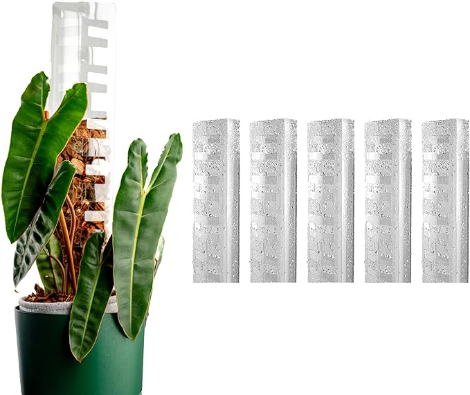 Plastic Moss Poles for Climbing Plants V3 Large 5 Pcs Front Opening Stackable Moss Pole Monstera Plant Support-Plant Climbing Pole, DIY Moss Pole for Plants Indoor, Plant Sticks Support by THICCLY