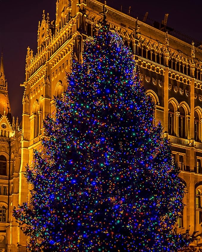 Twinkle Star 2 Pack Solar Christmas Lights Outdoor, Total 80 FT 240 LED Solar Powered Christmas Fairy Lights Waterproof with 8 Modes for Patio Garden Party Backyard Wedding Decorations Multicolor