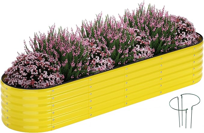 Galvanized Metal Planter Raised Garden Bed Kit for Gardening Outdoor,8x2x1ft Planter Grow Garden Box Raised Flower Bed,Long Vegetable Clearance Herb Raised Garden Beds for Gardening