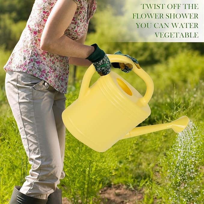 2 Gallon Watering Can for Indoor Plants, Garden Watering Cans for Outdoor Plant House Flower, Modern Plant Watering Can Large Long Spout with Sprinkler Head