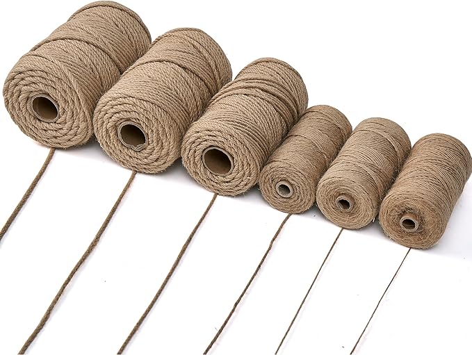 Natural Jute Twine,656 Feet 4mm Hemp Twine Rope for Gift Wrapping Craft Plant Garden Christmas Handmade Arts Decoration Packing String Home Decor