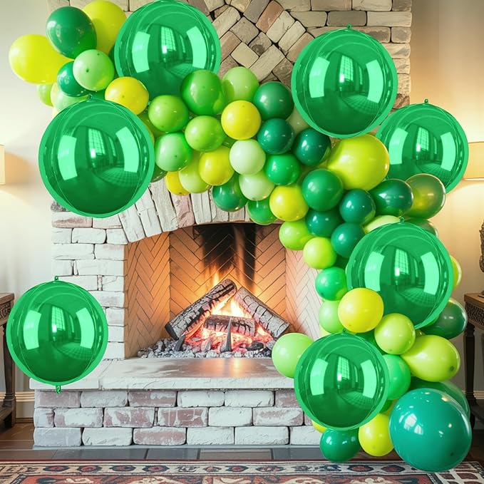 Green Foil Balloons, 6 Pcs Large Green Metallic Round Balloons, 22 Inch Big Round Foil Balloon for Graduation Birthday Party Baby Shower Wedding Decorations