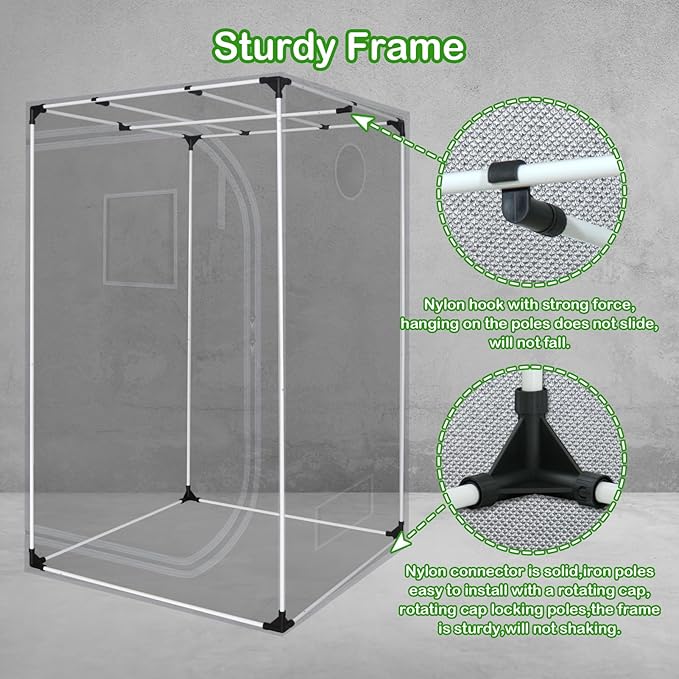 Grow Tent 48"x48"x78" Growing Tents for Indoor Plant 600D Mylar Hydroponic High Reflective Grow Tent for Plant Fruit Flower Veg Growing 4x4