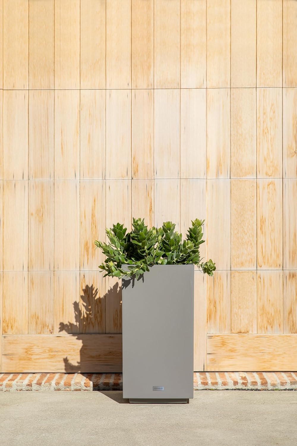 Veradek Block Series Pedestal Planter - Tall Planter for Indoor or Outdoor Front Porch | All-Weather Use with Removable Insert Bucket | Modern Décor for Flowers, Tall Trees, Faux Plants