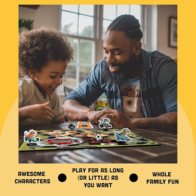 Raincorn Games - Dinosaur Rally Card & Dice Kids Board Game for Ages 4 - Family Games, Classroom Activities for Kids Learning