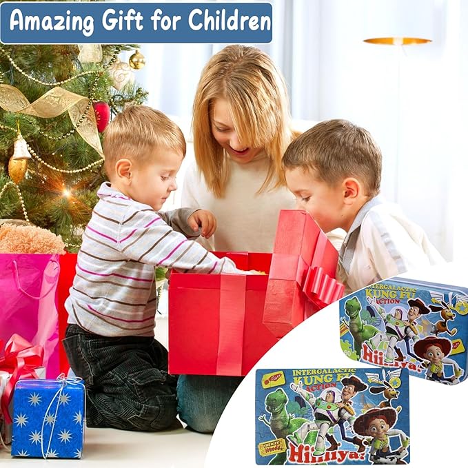60 Pieces Puzzles for Kids Ages 4-8,Kids Puzzls in a Metal Box, Cute Toys Puzles,Children Boys Girls Learning Educational Puzzes Packed in Tin Box (0683)