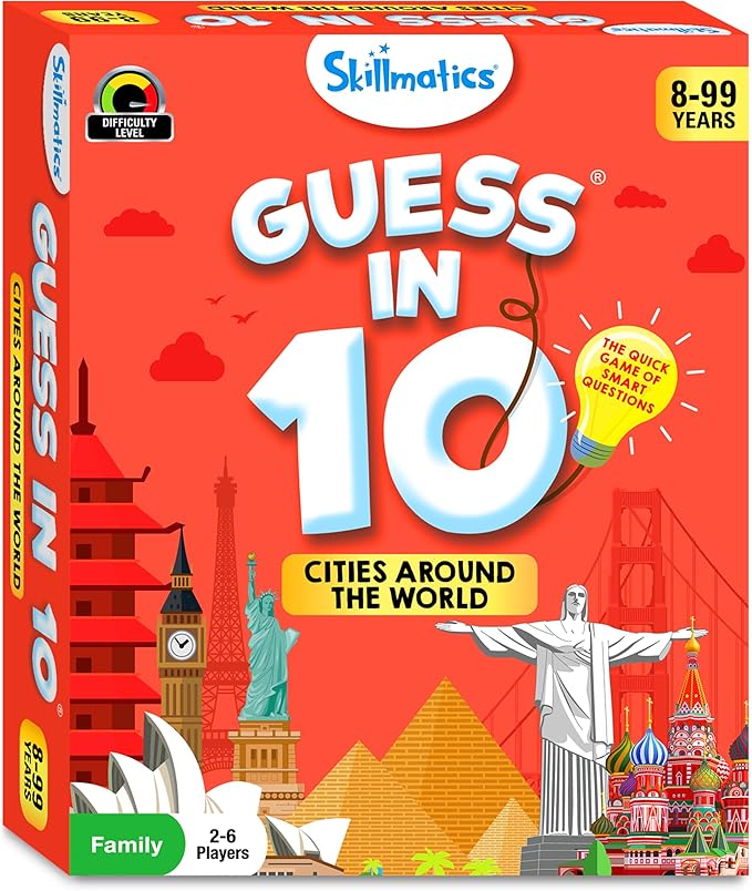 Skillmatics Guess in 10 Cities Around The World, Educational Travel Toys for Boys, Girls, and Kids Who Love Card Games, Board Games, Geography and History, Gifts for Ages 8, 9, 10 and Up