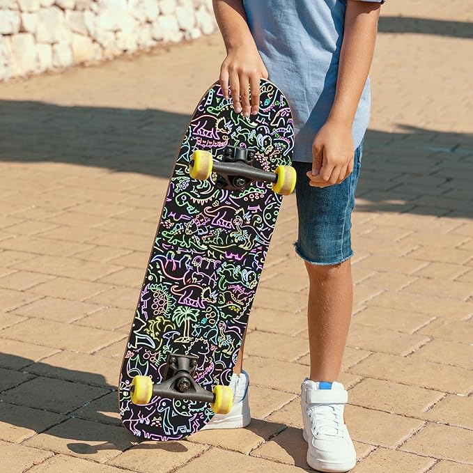 51 Pcs Neon Dinosaur Stickers for Kids Glow in The Dark, Dinos Sticker for Water Bottle, Vinyl Waterproof Laptop Decals for Teens Girls Boys, Students Adults Sticker Pack