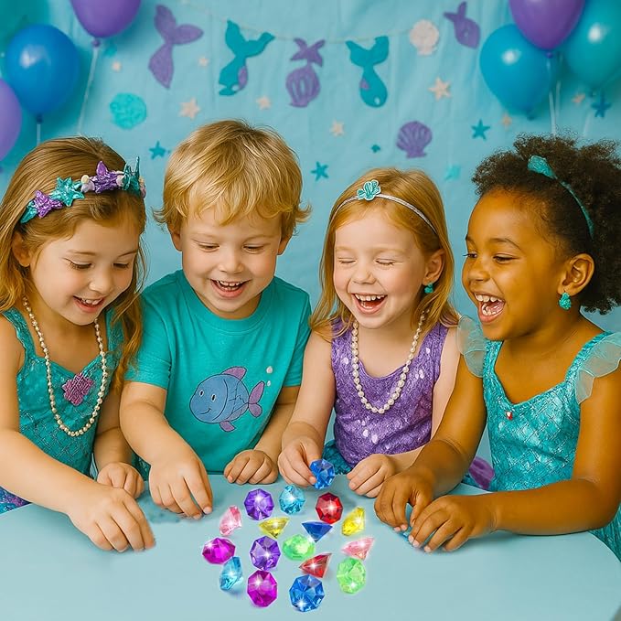 60PCS Acrylic Gems Diving Gems for Pool, Pirate Treasure and Pool Jewels Diving Toys, Gemstones for Kids, Party Favors, Vase Fillers