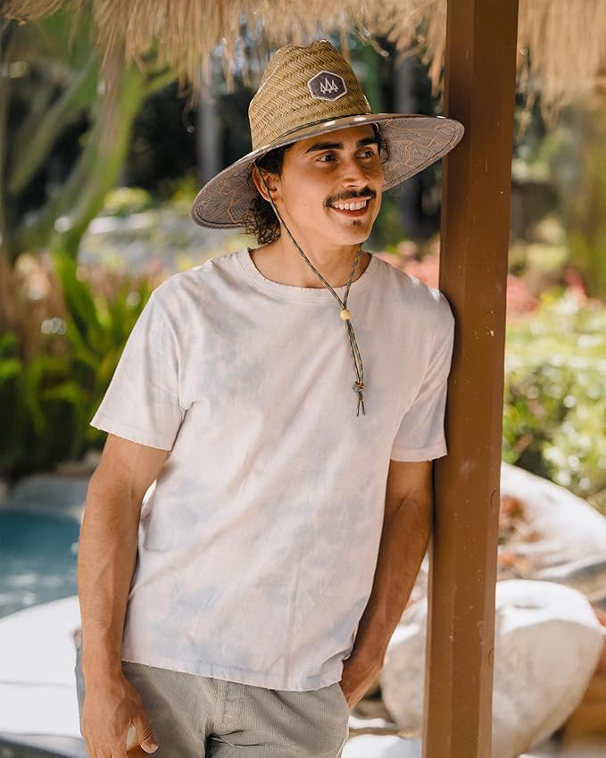 Straw Hat for Men & Women | Lifeguard Hat, Beach Hat & Sun Hat | UPF 50+ Wide Brim for Sun Protection | One Size | Hemlock