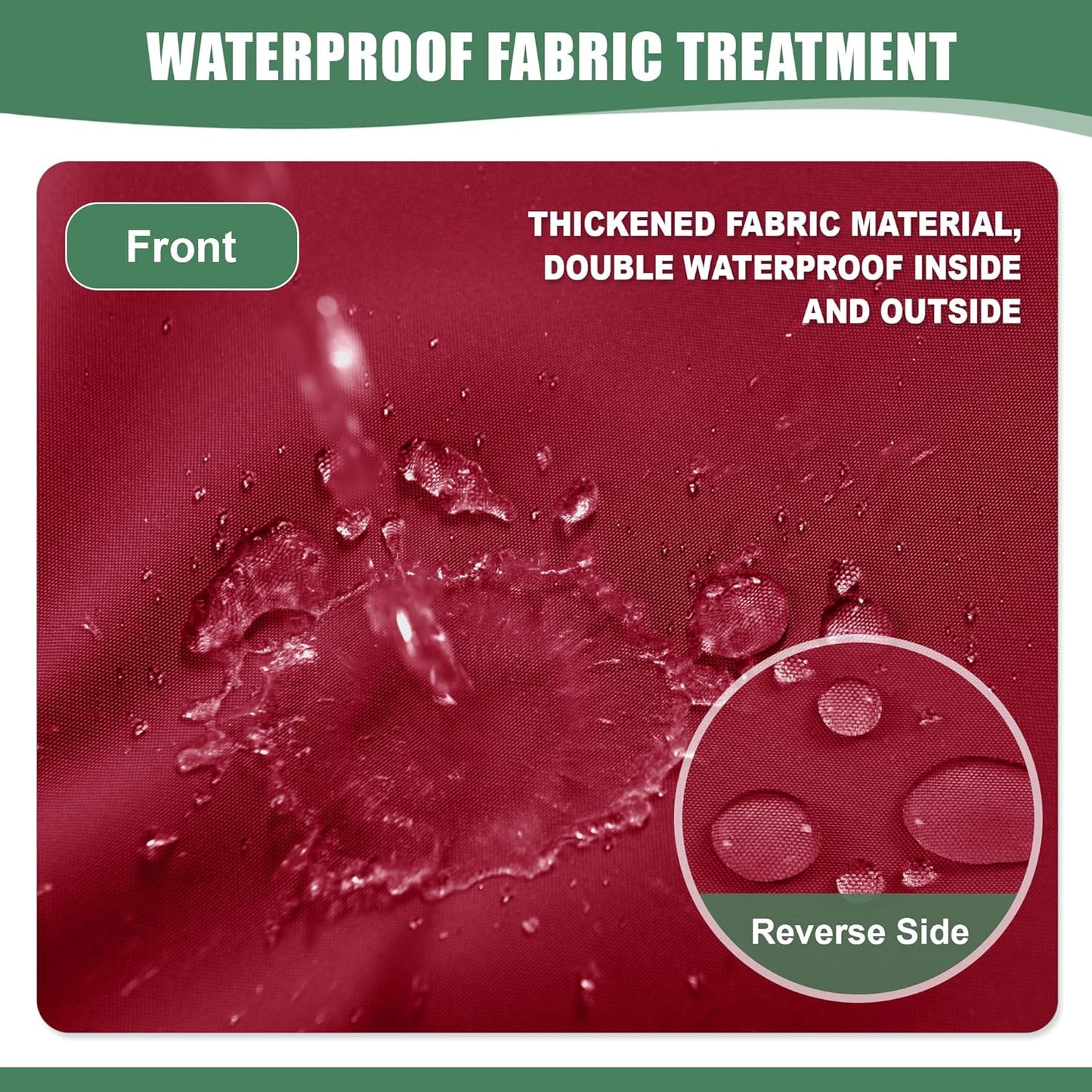 Chaise Lounge Cushions Outdoor Set of 2 - Waterproof and Fade Resistant Sun Lounger Replacement Cushions - Patio Lounger Pads with Removable Cover for Pool, Deck, Lawn, 72 x 21 x 3 Inch, Red