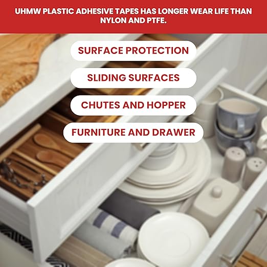 GGR Supplies T.R.U. UHMW High Impact Abrasion Resistant Slippery Tape with Acrylic Adhesive. 36 Yards (4" (100mm))