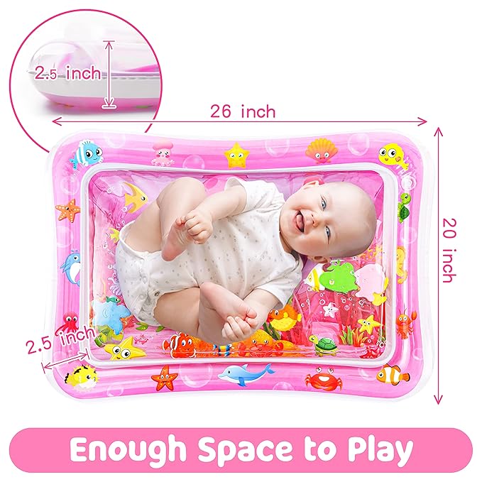 Tummy Time Water Mat for Baby Girl Baby Girl Toys for 3 to 12 Months Great Baby Girl Gifts Promote Baby Girl Sensory Development