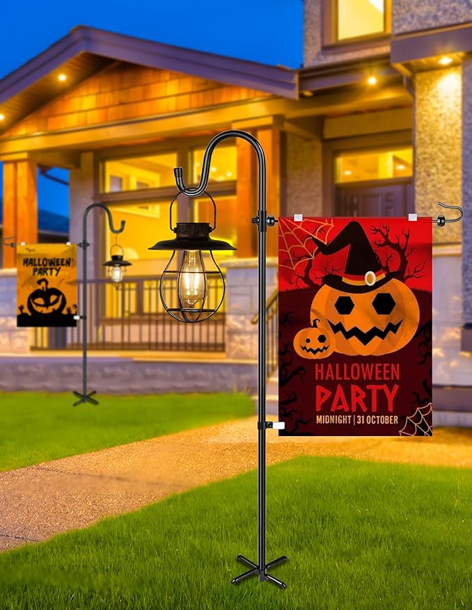 XDW-GIFTS Garden Flag Stand, Sturdy 2-Pack Flag Pole Holder with Shepherd Hook for Yard Decorations Outdoor Garden Flag Holder for 14''x20'' Flags 45 in Heavy Duty Yard Flag Post Stake (Without Flag)