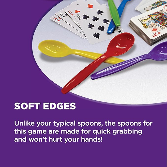 Spoons in a Case, Card Games for Kids - Spoons Game, Fun Family Games for Kids and Adults, Game Night, Travel Games, 3-6 Players, Ages 7+