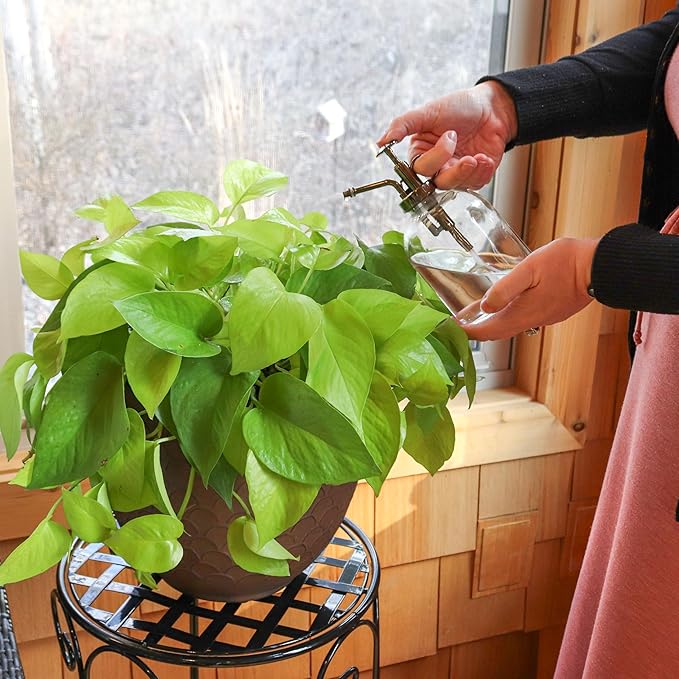 Sunnydaze Dinah 12.5" Metal Outdoor Plant Pot Set with Drainage Holes and Rubber Plugs - Matte Brown - Set of 4