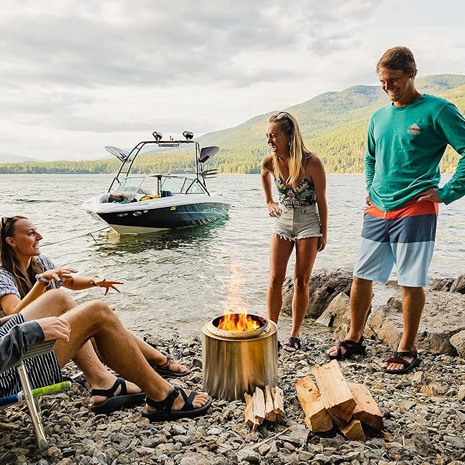 Solo Stove Ranger 2.0, 15 Inch Smokeless Fire Pit – Portable Stainless Steel Outdoor Fireplace with Carry Case - Lightweight Fireplace, Removable Ash Pan, Ideal for 2-4 People, 15lbs