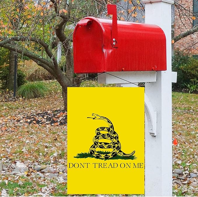 US Embroidered Dont Tread On Me Garden Flag Double Sided 12x18 Inch American Gadsden Yard Lawn Garden Flags Banner Heavy Duty Vivid Color
