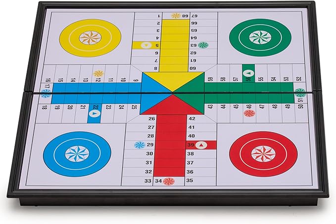 Magnetic Ludo Travel Game Set – 9.8" Folding Board for Classic Portable Strategy Play – Yellow Mountain Imports