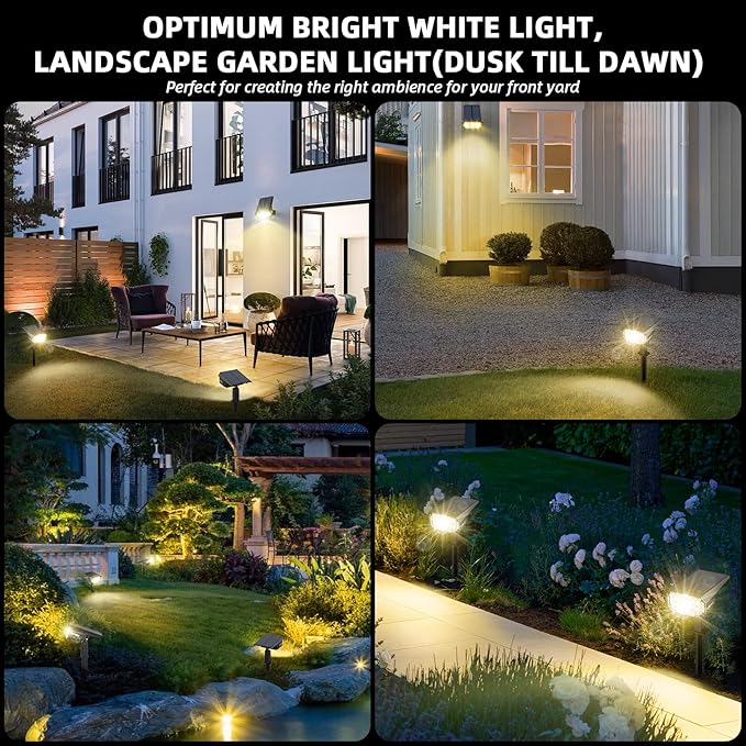 Solar Spot Lights Outdoor Landscape Lights, 40 LEDs Solar Landscape Spotlights Outdoor Waterproof Auto On/Off Solar Garden Lights, Outdoor Solar Lights for Yard Palm Tree Driveway Patio Pool