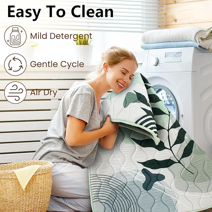 Baby Play Mat, 50x50 Playpen Mat, Thick Soft Foam Playmats for Baby, Foldable and Washable Crawling Mat for Floor(Green Leaf)