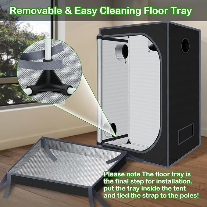 Grow Tent 48"x48"x78" Growing Tents for Indoor Plant 600D Mylar Hydroponic High Reflective Grow Tent for Plant Fruit Flower Veg Growing 4x4