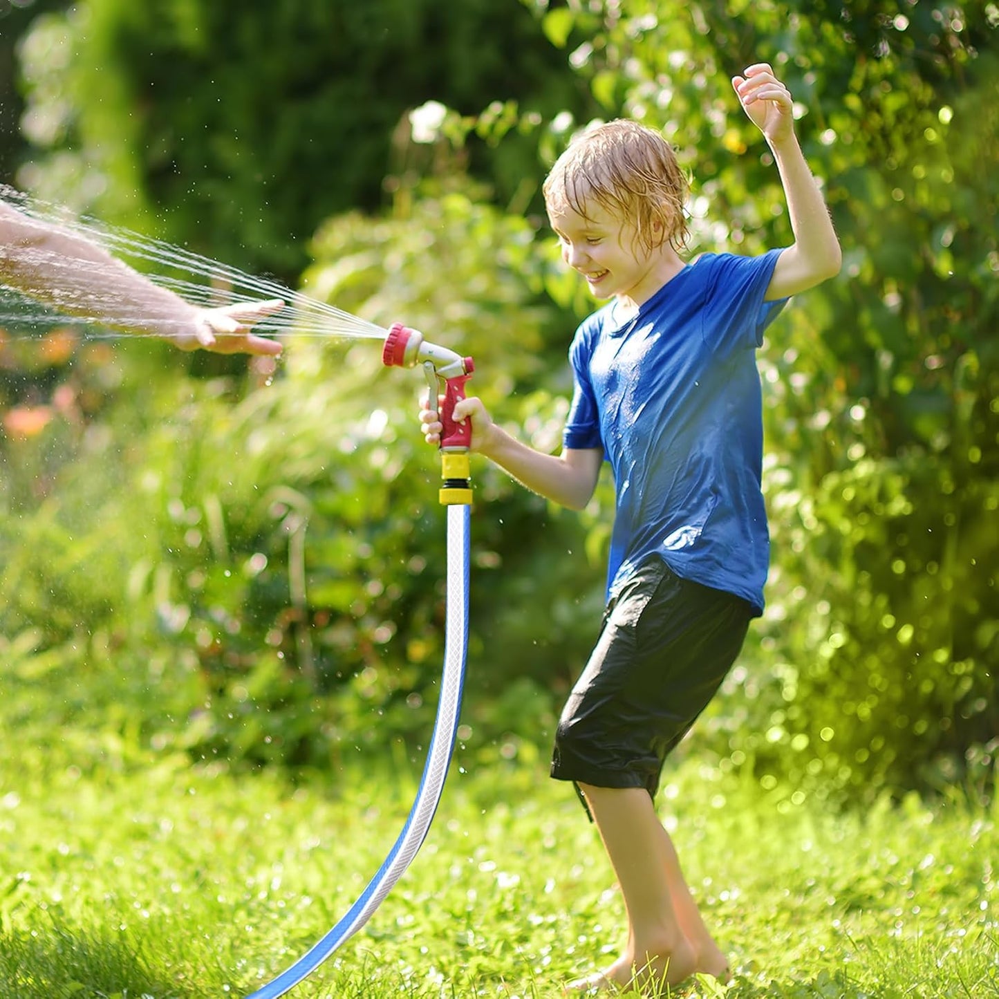 Short Leader Blue Garden Hose 3/4 in. x 3 ft.-Kink Free, Leakproof, Male/Female, 400PSI Burst -Heavy Duty Durable Flexible Lightweight Water Pipe for Gardening, Lawn Care & Equipment Connection