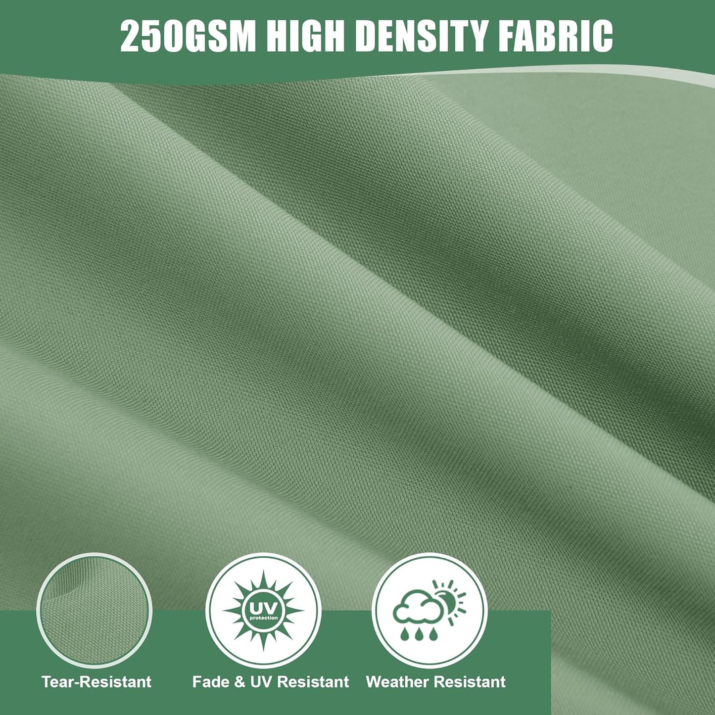 Chaise Lounge Cushions Outdoor - Waterproof and Fade Resistant Sun Lounger Replacement Cushions - Patio Lounger Pads with Removable Cover for Pool, Deck, Lawn, 72 x 21 x 3 Inch, Sage Green