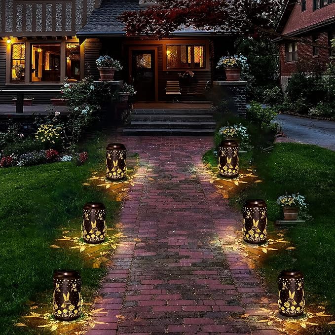 Solar Lanterns Outdoor Waterproof Hanging Hummingbird Solar Lights Outdoor Decorations Gifts for Women Mom Grandma LED Lanterns Garden Decor Outside for Yard, Patio, Backyard