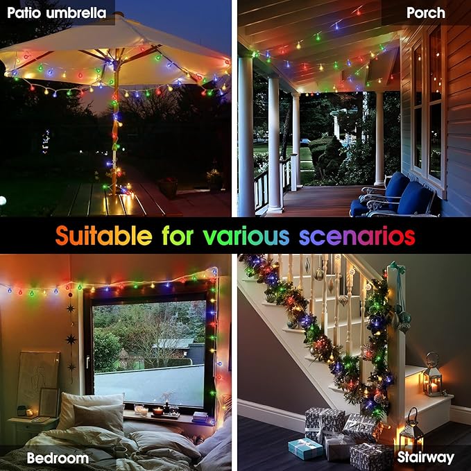 98.4ft 300LED Globe String Lights Outdoor,Crystal Fairy Light IP44 Waterproof Outdoor Hanging Decorative Lights for Home Tent Patio Garden Party Wedding Decor