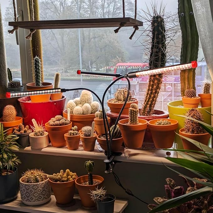 Grow Lights for Indoor Plants Full Spectrum, LED Plant Lights, 3000k/5000k/660nm Full Spectrum Growing Lamps, 126 LED Clip on Plant Growing Lamps for Seed Starting Seedlings Precision Timer 2 Pack