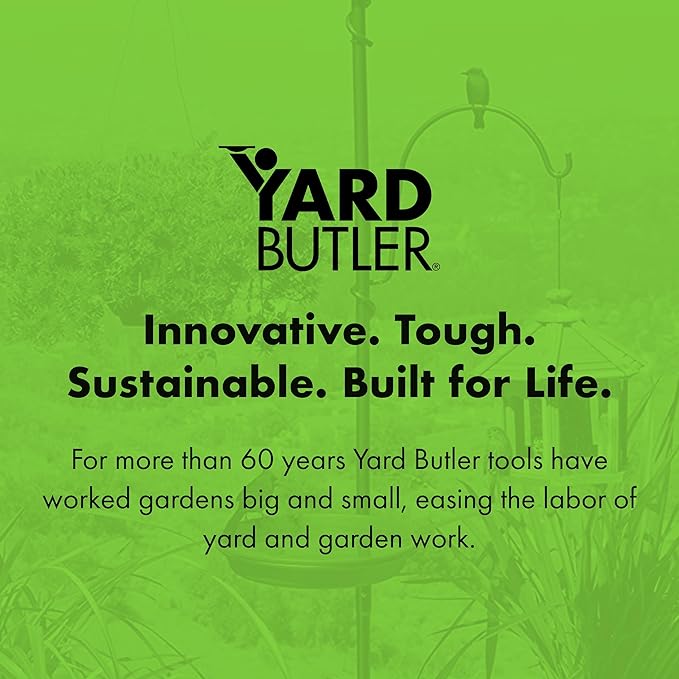 Yard Butler Yard Tree Bird Center - Durable Bird Feeder Holder & Hanging Plant Stand with 3 Hooks & Birdbath Ring - Beautiful Yard Decoration