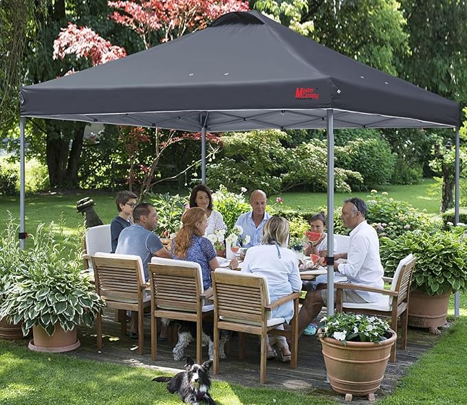 MASTERCANOPY Durable Pop-up Canopy Tent with Roller Bag (8x8, Dark Grey)