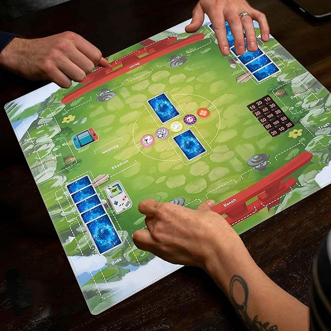 Premium PTCG playmat Set - 24x24 for Pokemon mat with 22 Damage counters and Storage Bag - Ideal for PTCG Board Game and TCG Play(Style1)