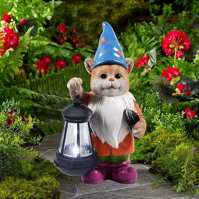 Solar Cat Statues for Garden Decor: Outdoor Sculptures for Clearance Lights for Outside Lawn Ornaments Porch Patio Balcony Yard Home – Birthday Gifts for Mom Grandma Women